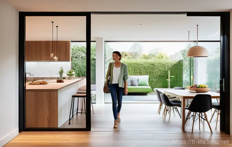스마트 전등과 일반 전등 비교 - **Personalized Ambiance in a Modern Living Room:**
    A vibrant, high-angle shot of a chic, modern ...