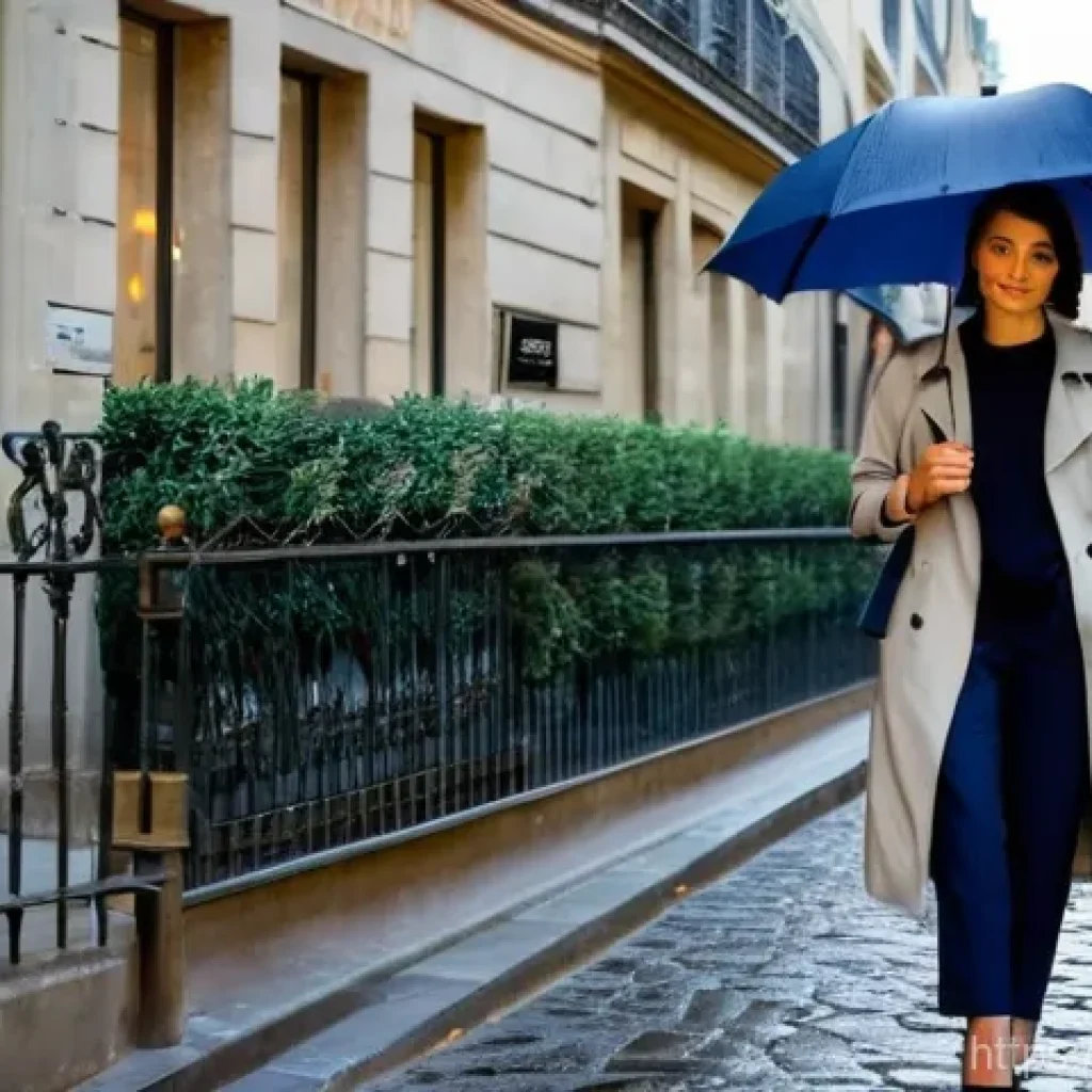 초경량 우산의 장점과 추천 제품 - **Urban Elegance & Compactness in Paris:**
    "A stylish young Parisian woman, mid-20s, with elegan...